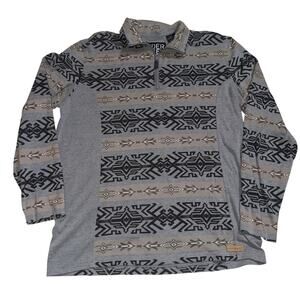 Panhandle men’s Aztec heather Henley grey sweatshirt